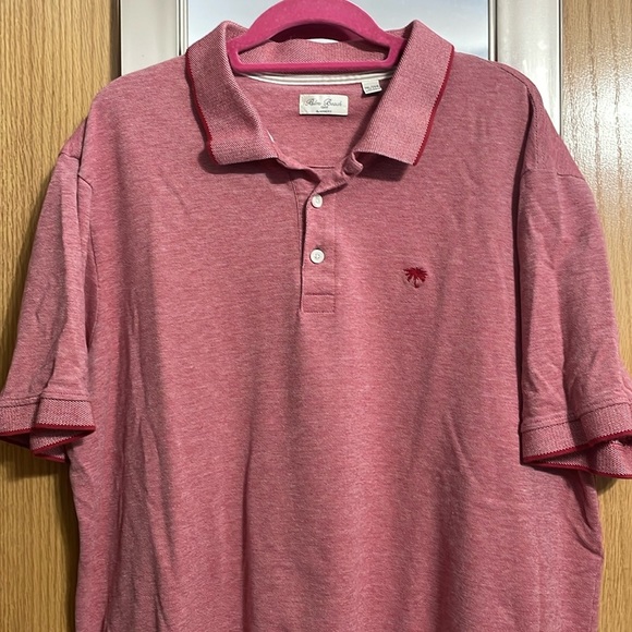 Palm Beach 2XL Classic Fit Vermillion Red and white 3 button golf polo shirt - Picture 2 of 10
